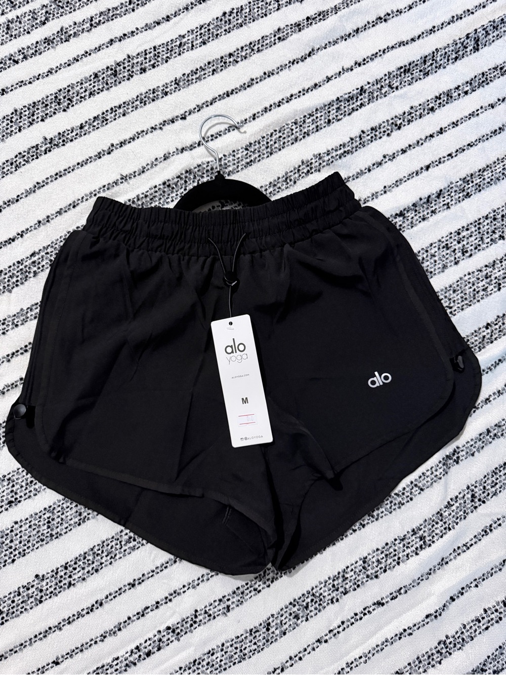 ALO Yoga Black Women's Athletic Shorts with Logo